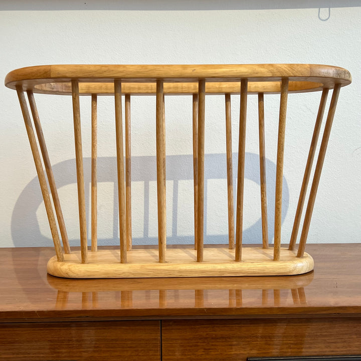 Umanoff-style Blonde Wood Magazine Rack