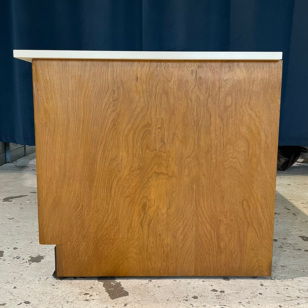 1980s Rolling Wood Flat File w/Laminate Top