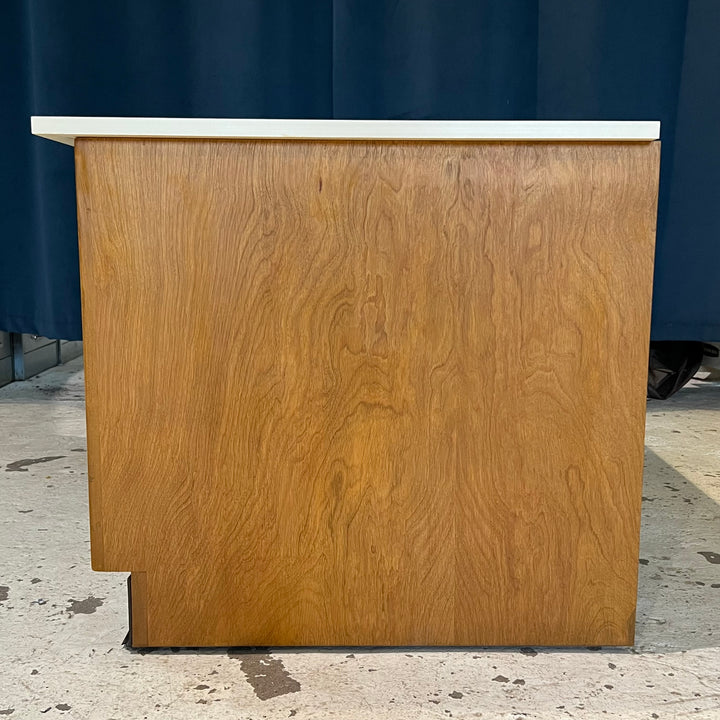 1980s Rolling Wood Flat File w/Laminate Top