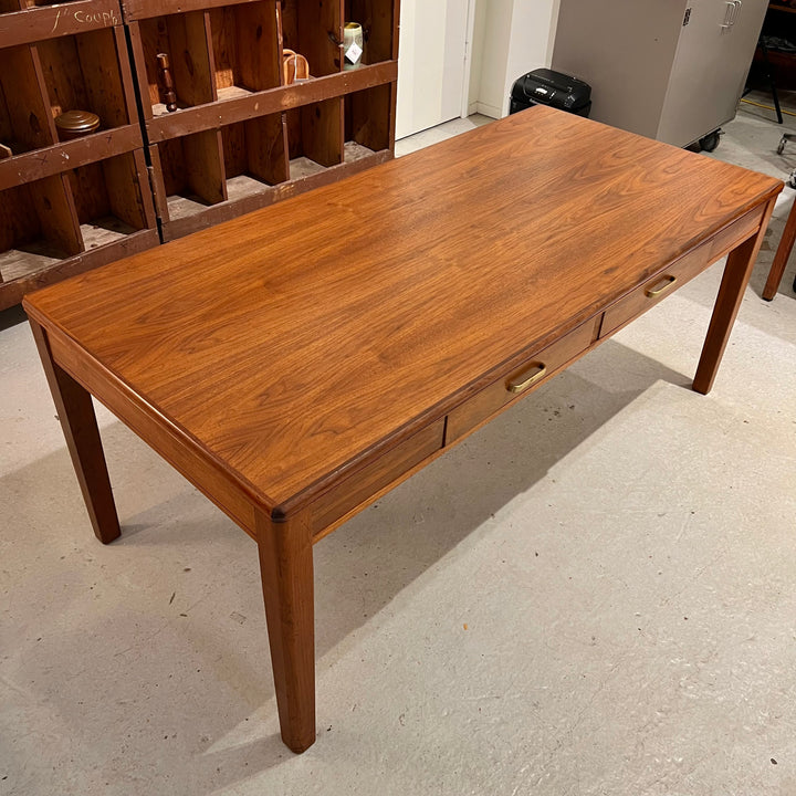 1940s Leopold 6’ Walnut Library Table Desk