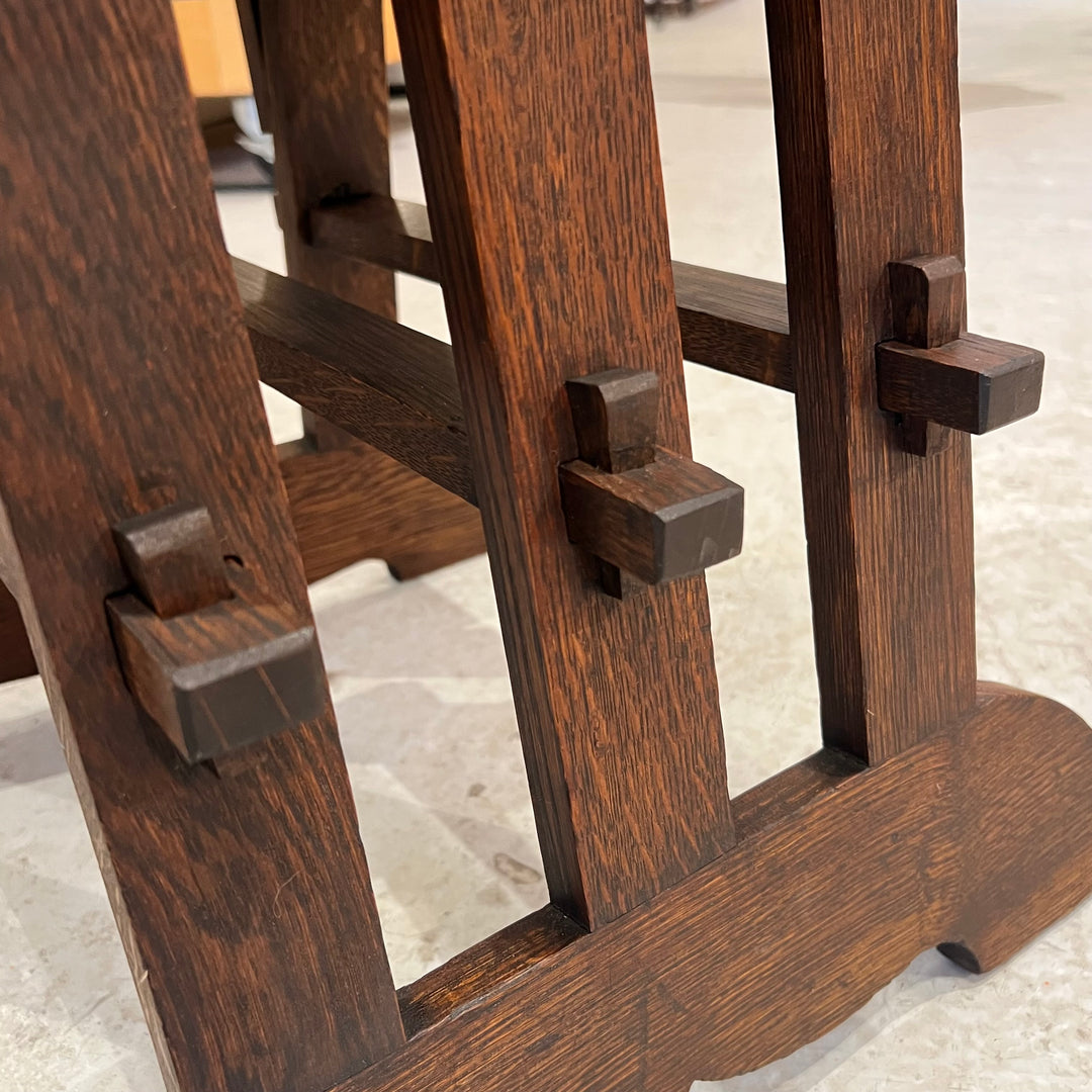 Rare 1920s Stickley Oak High-backed Hall Chair