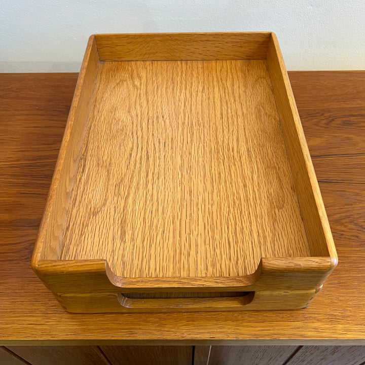 2-Tier Collapsible Oak Paper Tray