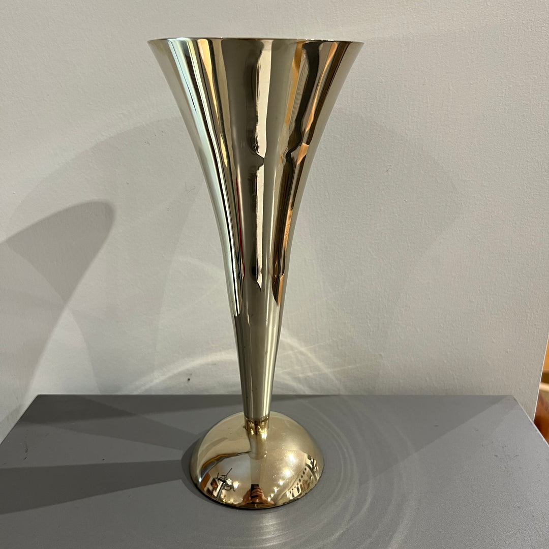 Silver-Plated Mid-Century Fluted Vase