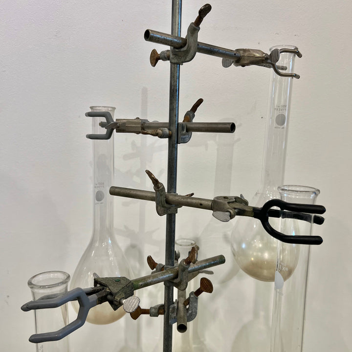 Large Vintage 5-Flask Ring Stand Vase