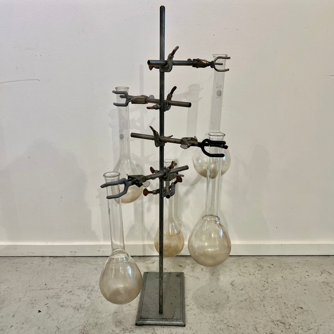 Large Vintage 5-Flask Ring Stand Vase