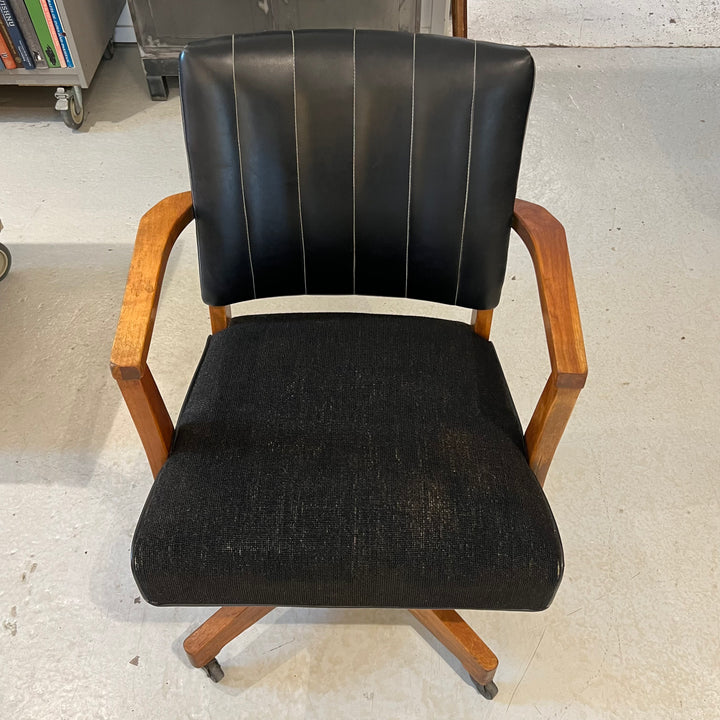 Jasper Seating Co. Walnut Desk Chair w/OG Black Upholstery