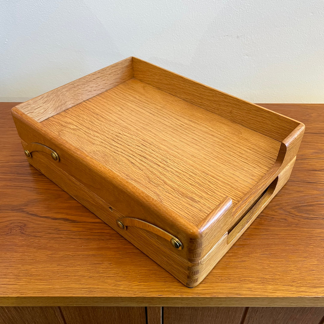 2-Tier Collapsible Oak Paper Tray