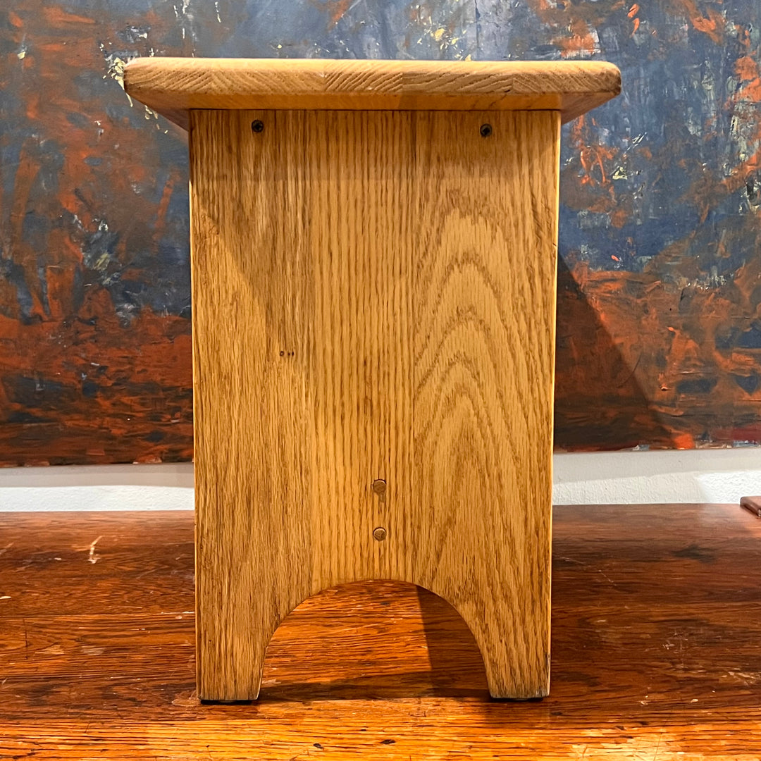 Small Natural Finish Solid Oak Bench