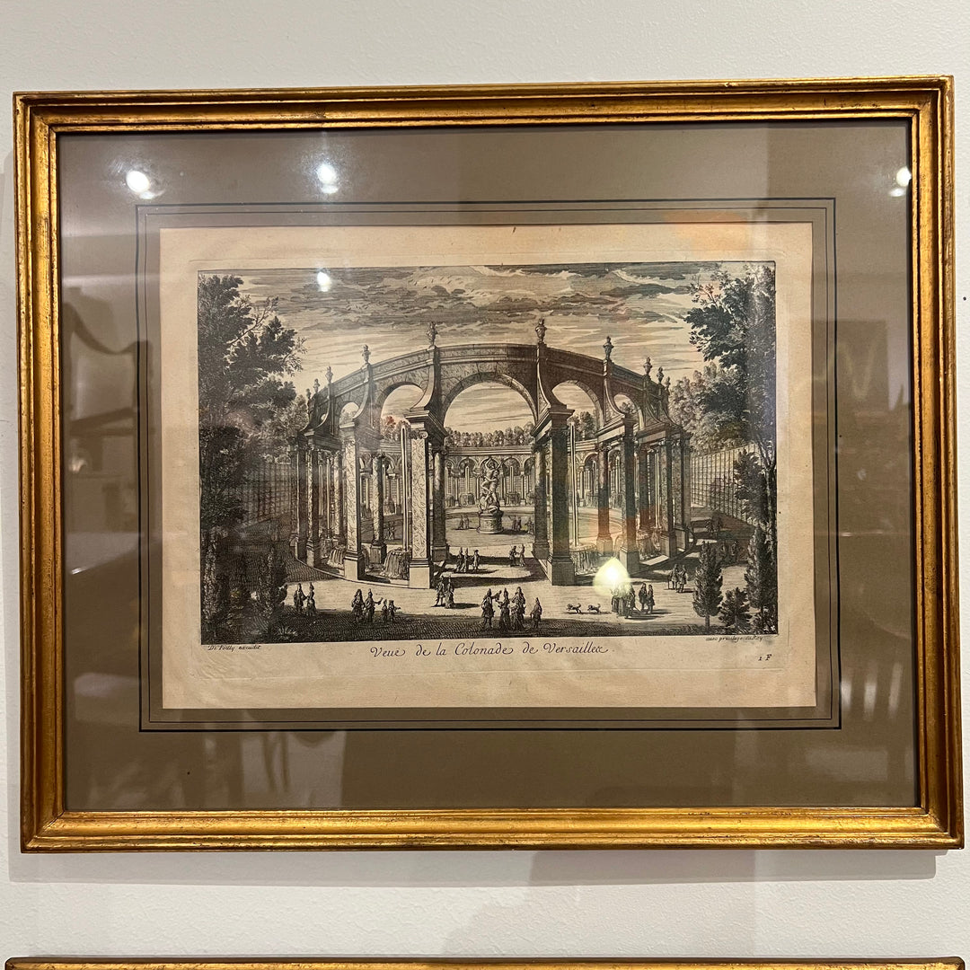 Framed Antique Engraved Print of Versailles #2