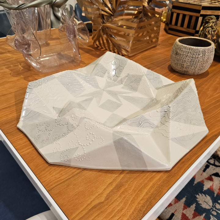 Post Modern Geometric Abstract Centerpiece Bowl