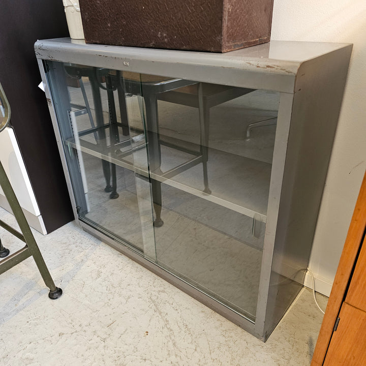Industrial Metal Cabinet w/ Glass Doors