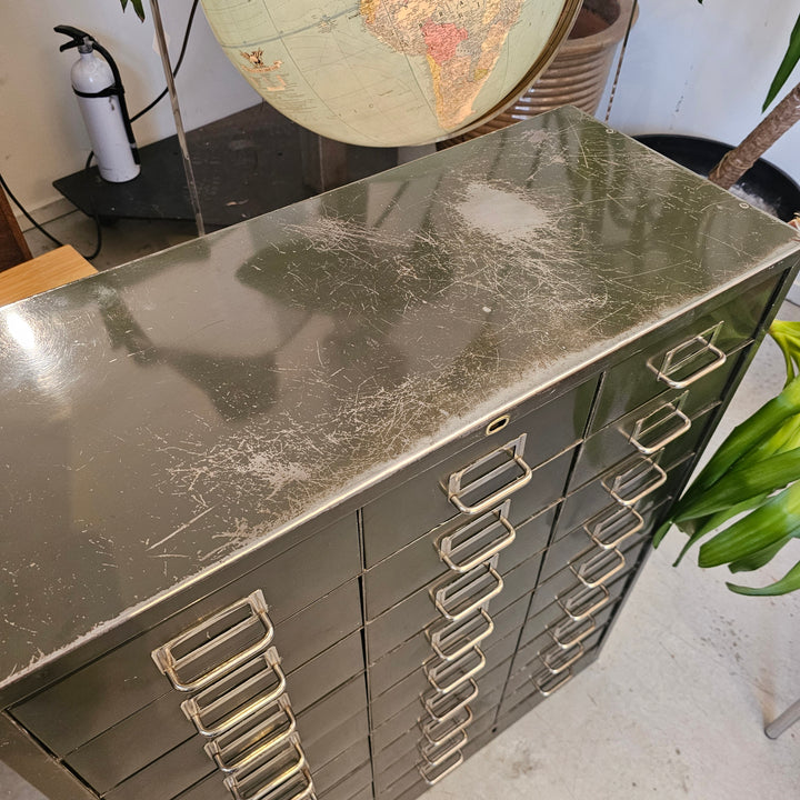 Industrial Green 27-Drawer Parts Cabinet