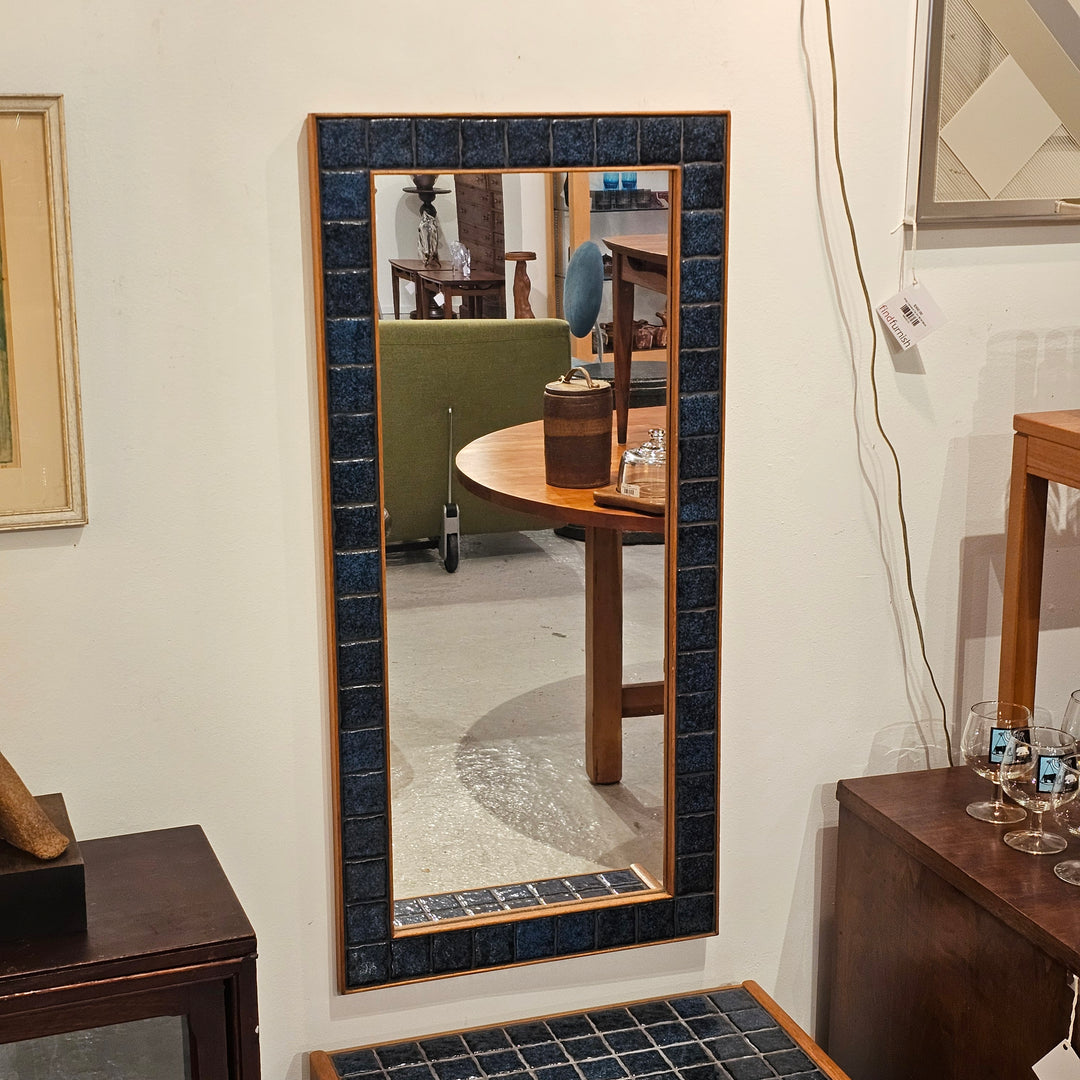 Scandinavian Oak and Tile Bench w/ Matching Mirror