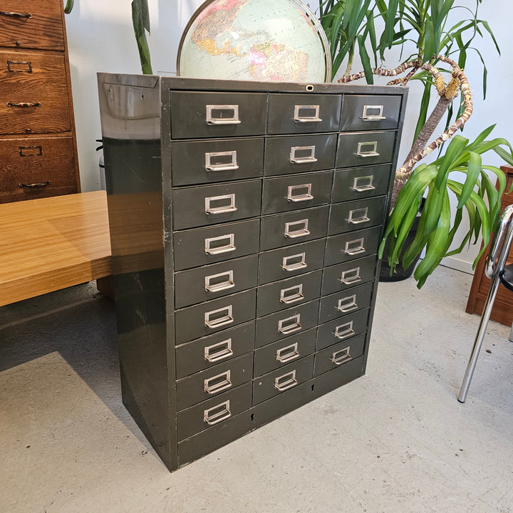Industrial Green 27-Drawer Parts Cabinet