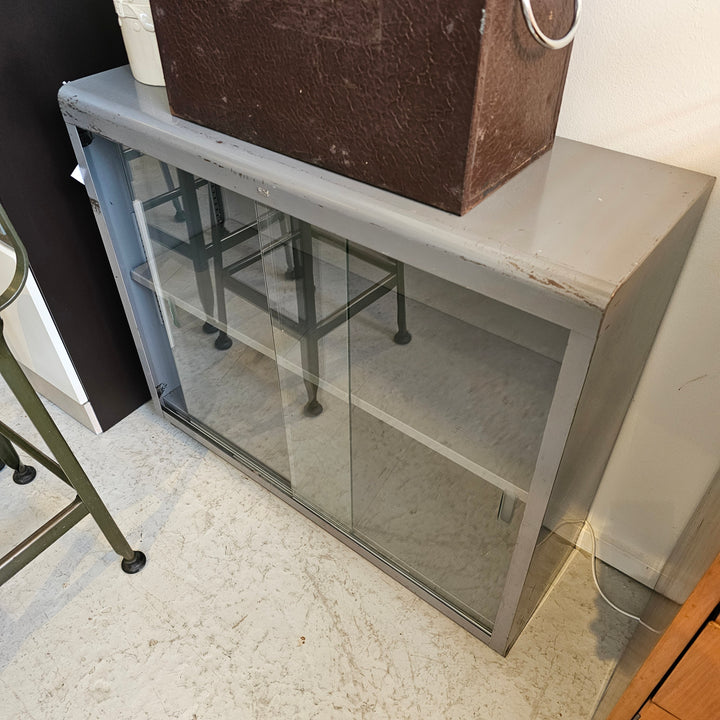 Industrial Metal Cabinet w/ Glass Doors